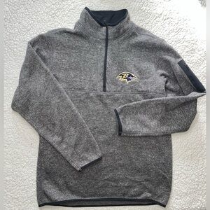 Baltimore Ravens Quarter-Zip Pullover Fleece Jacket XL Charcoal NWOT